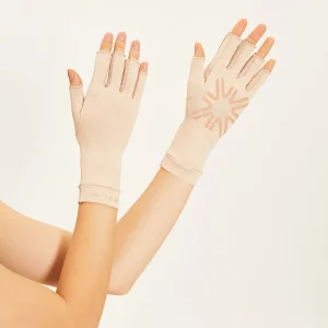 Guante Corto Dedos Largos UV 50+ Beige