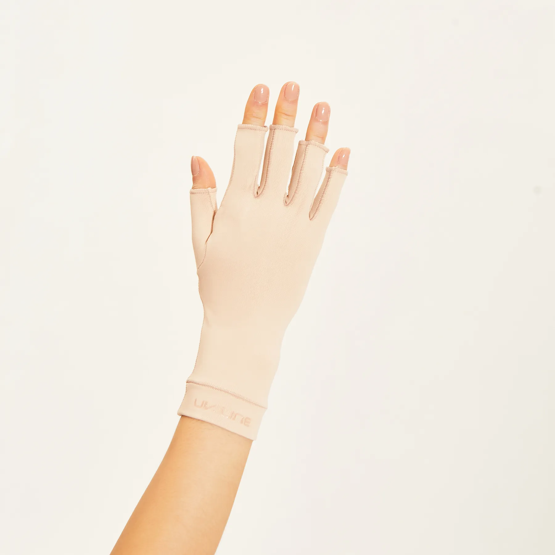 Guante Corto Dedos Largos UV 50+ Beige - Imagen 3